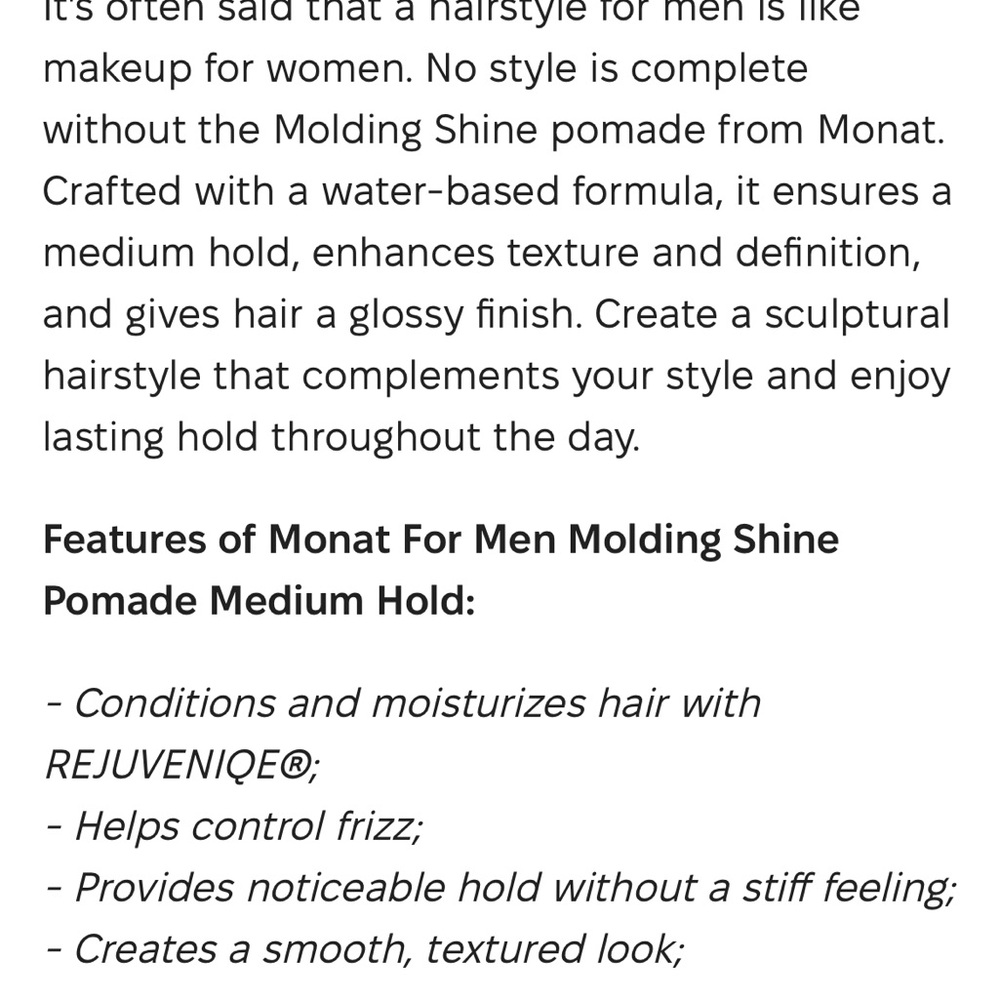New Seal  Monat Molding Shine Pomade - Medium Hold - Picture 9 of 13